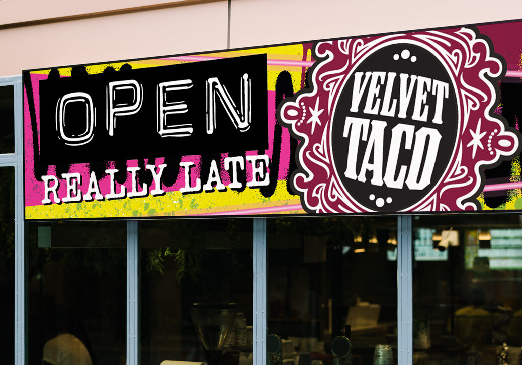 Velvet Taco Pole Sign